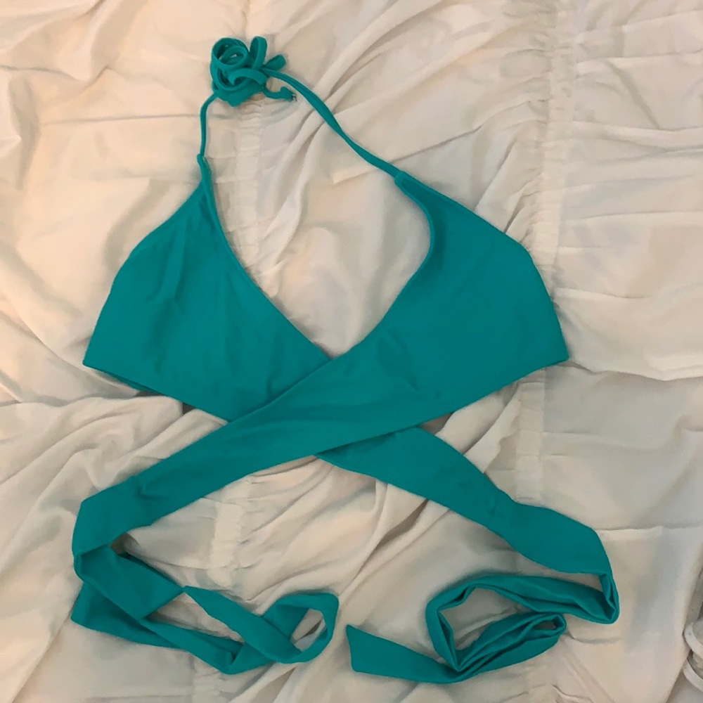 Turquoise Wrap Bikini Top
